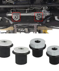 Dodge Ram 1500 Steering Rack And Pinion Mount Bushing Set 4 Pack Direct Fit Replacement For 2002 To 2012 Keeps Your Steering Tight And Quiet 52106728AC 52113031AD, showcasing installed under truck chassis.