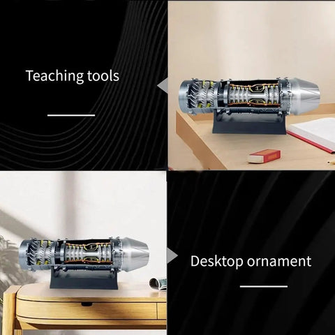 WS-15 Turbofan Jet Engine Model Kit In One Eighteenth Scale Dope Fully Functional Turbofan Mechanism With Transparent Shell Over Fifty Pieces 3D Printed Engine Model Gift For Hobbyists Gearheads And Aviation Enthusiasts on desk