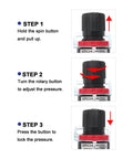 Steps to adjust Pneumatic Air Regulator With Bracket And Gauge Quarter Inch NPT Female Thread 0 To 145 PSI Adjustable.