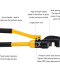 Heavy Duty 6 Ton Hydraulic Steel Bar Cutter For Cutting Rebar Up To 12 Mm with active handle and side-opening head for easy rebar placement.