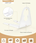 White plastic clip for C7/C9 lights, dual legs, flip tab for shingle use, labeled for easy installation