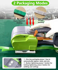 Portable 2 In 1 Electric Strapping Machine With Automatic Welding Tensioner And Cutter For 1/2 To 5/8 Inch PP PET Tape in use with controls and straps shown.