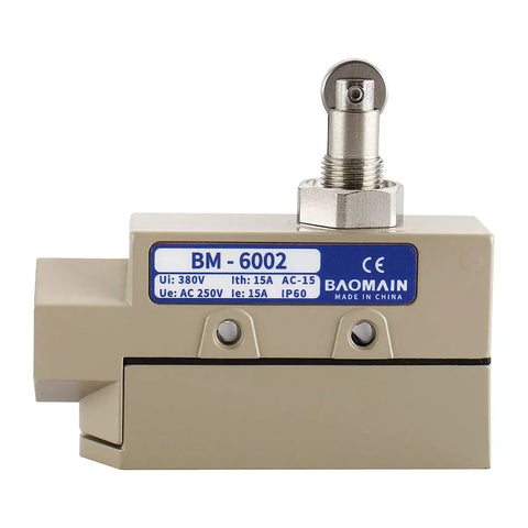 Horizontal Roller Plunger Micro Switch TZ 6002 with M20 Cable Glands for heavy duty doors and sliding windows