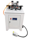 No Fuss 45 Degree Corner Cutting And Punching Combo For Woodworking Shops, heavy duty drill press with pneumatic cutters.