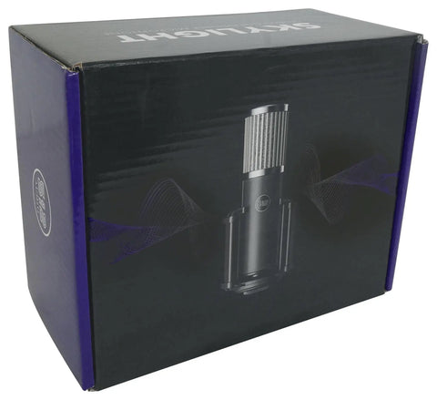 Box of Skylight Large Diaphragm Studio Condenser XLR Mic With Shock Mount And Carry Bag For Rich Vocals, Clear Podcasts.