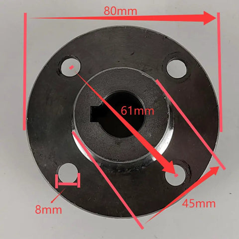 Top view of 17mm Diameter Shaft Adapter Seamless Fit For 14 Inch Solid Wheel Long Axle Geared Motor, showing measurements.