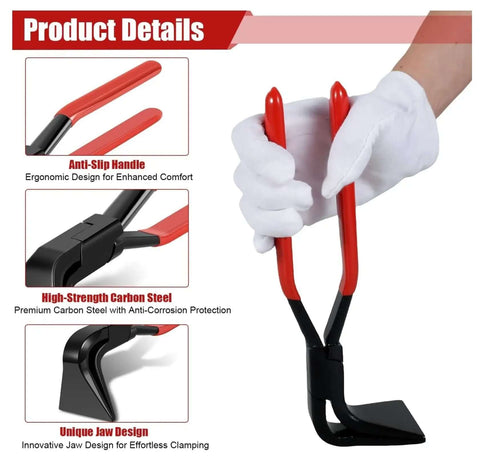 Three Piece Sheet Metal Hand Seamer Set With Straight 45 Degree And 90 Degree Jaws For Precise Bending And Flattening Pliers Detail