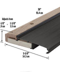 Adjustable Aluminum And Hardwood Threshold Kit With Bronze Finish For 36 Inch Doors, Seals Drafts And Gaps, detailed close-up