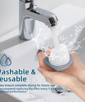 Replacement Vacuum Filter Set For Featherweight Stick Vacuum 2033 Series being washed under a faucet.