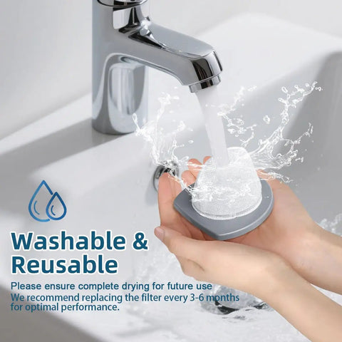 Replacement Vacuum Filter Set For Featherweight Stick Vacuum 2033 Series being washed under a faucet.