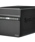 Kickstart Your Epic Data Station With This Reliable 4 Bay Diskless Nas Packing Dual Gbe Ports showing a black network storage box with indicators.