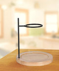 Premium Metal Pour Over Coffee Stand Portable Drip Rack with wooden base, ideal for daily brewing or cafe setups.