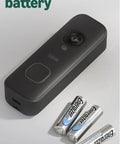 Wireless Video Doorbell Packing 2K Resolution And Long Battery Life With Snappy Audio Clarity Head To Toe Frame Smart Motion Alerts Installs Like A Breeze Includes Sync Module Core Matte Black with AA lithium batteries.