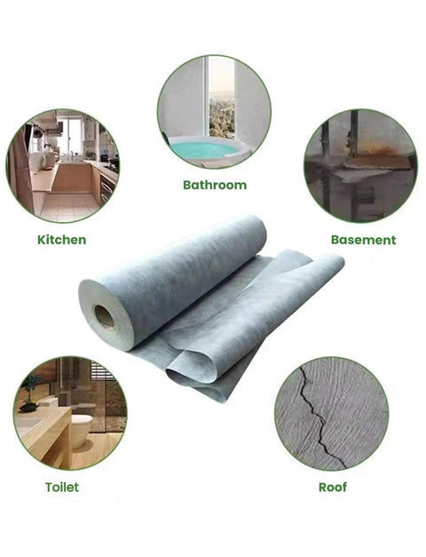 Heavy Duty Waterproof Roof Underlayment Roll With Breathable Polyethylene Fabric for kitchens, bathrooms, basements, roofs, and toilets.