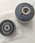 Timing Belt Kit With Drive Belt Tensioner Pulley Idler Fit Chevy Cruze Sonic Epica Buick Regal Steel Build Blocks Wear Long Service Life Keeps Engines Smooth Fix Daily Drivers Saving Cash On Repairs Reliable Choice Order Yours Now, two metal pulleys