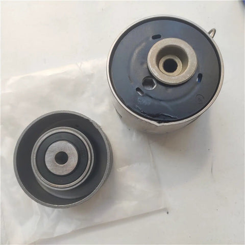 Timing Belt Kit With Drive Belt Tensioner Pulley Idler Fit Chevy Cruze Sonic Epica Buick Regal Steel Build Blocks Wear Long Service Life Keeps Engines Smooth Fix Daily Drivers Saving Cash On Repairs Reliable Choice Order Yours Now, two metal pulleys