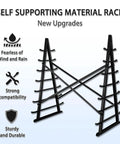Built Tough As Nails Adjustable Seven Tier Steel Lumber Rack designed for garage shops, featuring sturdy construction and weather resistance.