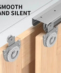 Bypass Sliding Door Hardware Kit 72 Inch Track Set for Wardrobe Closet Doors with heavy-duty galvanized steel rails