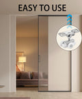 Sliding Door Rollers Replacement Kit For Three Quarter Inch Pocket Doors And Johnson Wheels, shown installed on door