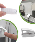5 Piece RV Door Holder Kit with Sturdy Spring Clip and Mounting Screws, open compartment doors in RV trailer