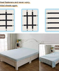 Adjustable Bed Sheet Straps Clips 8 Pack Black Heavy Duty Elastic Mattress Fasteners Before and After Use