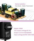 Pro Grade Guitar Pedal Power Supply Adapter 9V DC 1A 1000mA circuit board and AC adapter with specs shown