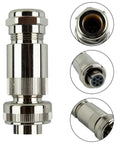 Full Metal 7 Pin Proportional Valve Connector Female Socket C14g As7 Din175201-804 Ip67 Hydraulic Solenoid front and side views.