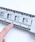 Close-up of Beefy Heavy Duty Drawer Slides With Ball Bearings Full Extension Steel Guides for 130 Kg Load