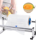 Table Stretch Film Dispenser In Stainless Steel Adjustable 20 To 80 Cm Width One Hand Cutter for efficient packaging