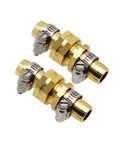 Heavy Duty Garden Hose Repair Connector Set With Clamps Aluminum Quick Connect Fittings For Three Quarter Inch And Five