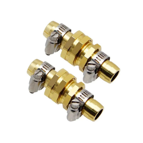 Heavy Duty Garden Hose Repair Connector Set With Clamps Aluminum Quick Connect Fittings For Three Quarter Inch And Five