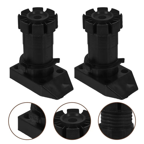 Adjustable Cabinet Leveling Feet 4 Pack Black ABS Furniture Legs With Thickened Design And Moisture Resistant Feature For Kitchens And
