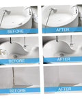 Before and after results using Epoxy Tile Repair Kit 100g Two Part A B Quick Dry Ceramic Adhesive Paste for porcelain cracks.