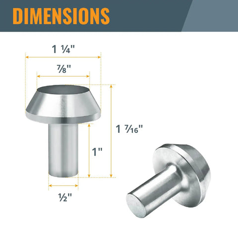 Professional Router Subbase Centering Pin And Cone Set Including Half And Quarter Inch Inside Guides Along With Quarter Outside Guide for alignment dimensions.
