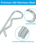 20 Piece Zinc Plated Cotter Pins Set M3.5 X 75mm For Trailer Hitch Clips R Clips Hairpin Pins showing smooth surface, close-up view