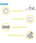 Rugged Stainless Steel Screw Set With M2 M3 M4 M5 Bolts, Flat Countersunk Socket Cap Screws, Nuts And Washers, Full Thread