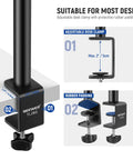 Extendable Camera Desk Mount With Ball Head 17 To 40 Inch Telescopic Table Light Stand C Clamp for Vlogging with adjustable desk clamp