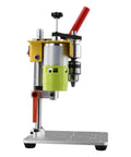Powerful Mini Drill Press CNC Milling Machine Portable Benchtop showing a green motor with chuck for precise drilling.