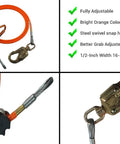 Pro Grade Flip Line Kit For Arborists Five Eighths Inch By Fourteen Feet USA Made With Steel Core, features swivel hook, grab adjuster.