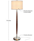 Lucas LED Floor Lamp With Drum Shade And Warm Wood Finish, 61-inch tall for living rooms and offices, boho bedroom decor