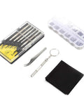 Eyeglass Repair Kit With Precision Screwdriver Set, Tweezers And Nose Pads, Multi Size Screws For Glasses Repair, Compact On The Go Storage Case.