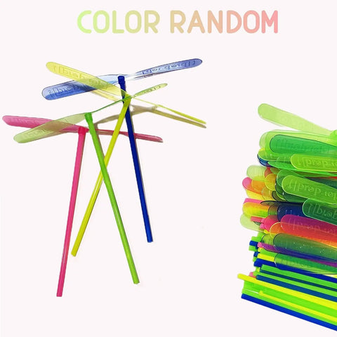 Hand Helicopter Spinner 36 Pack Plastic Propeller Dragonfly Toys in assorted colors for outdoor play stacked and standing display
