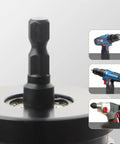 Heavy Duty Threaded Rod Nut Driver mounts directly to power drills, featuring a solid metal shank for easy use with various rod sizes.