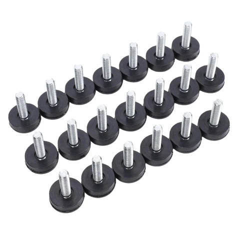 20Pcs PTFE Furniture Leveler Feet With M6 Thread For No Wobble Tables Chairs And Cabinets Anti Slip Glides With Tool Free Height Adjustment