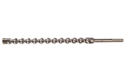 Carbide Tipped SDS Max Masonry Drill Bit 1.5 Inch Diameter, 24 Inch Length For Heavy Duty Concrete Drilling, shown horizontally on white