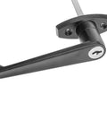 Heavy Duty Shed Door Latch L-Handle Lock Kit With 2 Keys For Barn Doors, 4 1/2 Inch Stem, Chrome Plated Zinc Alloy With Black Powder Coat Finish