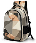Low Poly Papercraft Reader Portrait Backpack, unisex large capacity daypack, breathable polyester, graphic design