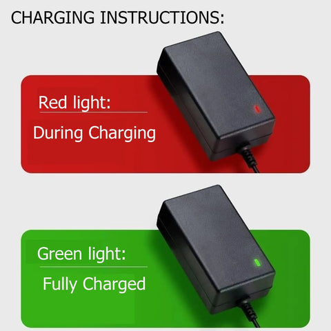21V 2A Lithium Tool Battery Charger Replacement For Mini Chainsaws with red and green charge indicator lights