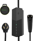 Straight Up Heavy Duty Level 2 EV Charger With 40 Amp Mobile Connector And 30 Foot Cord, compact design with plug.