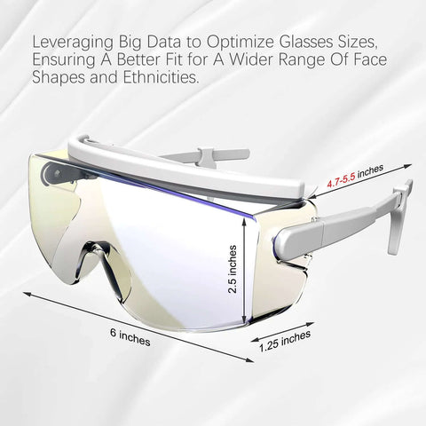 VOLTSPARK CO2 laser eye protection glasses, white frame with mirrored lenses.
